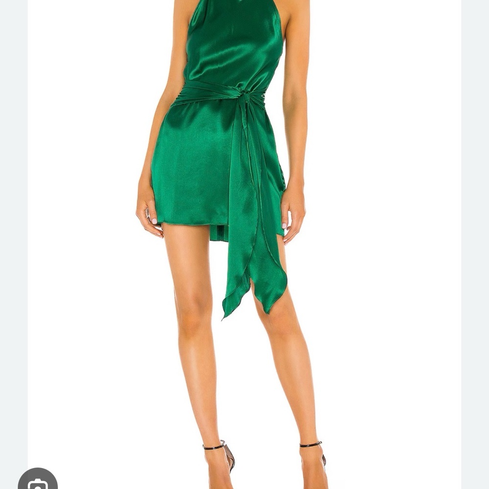 Amanda Uprichard Emerald Backless Dress